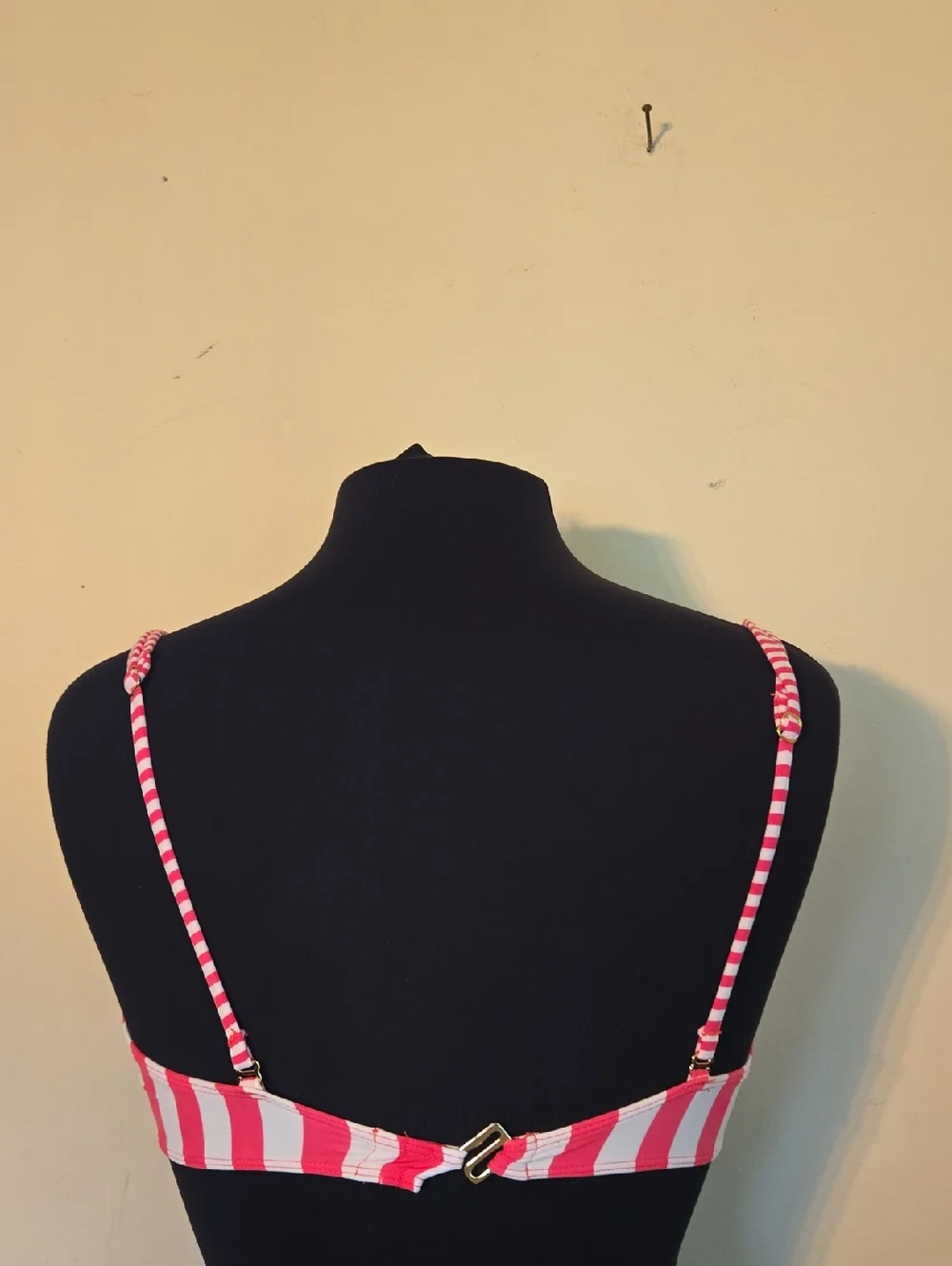 Vineyard Vines Pink and White Striped Bandeau Bikini Top with Front Tie